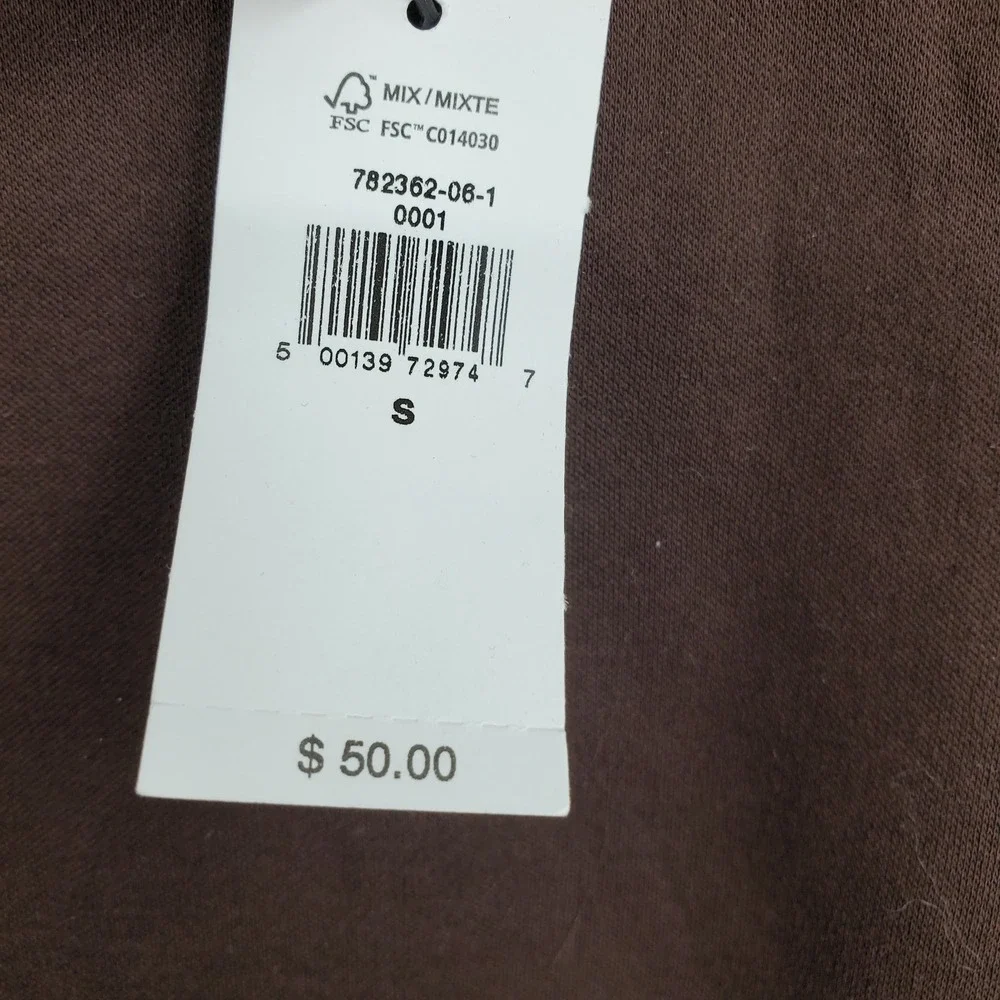 Banana Republic Luxe Touch Long Sleeve Crew Neck Tee Dark Oak Brown Minimalist
